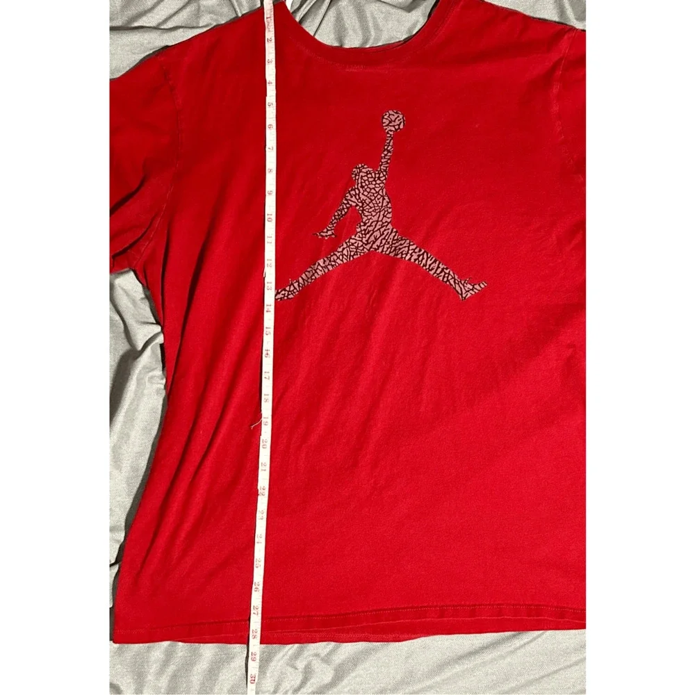 Jordan Red Graphic Red T-shirt Leopard Print Jumpman Sz XL